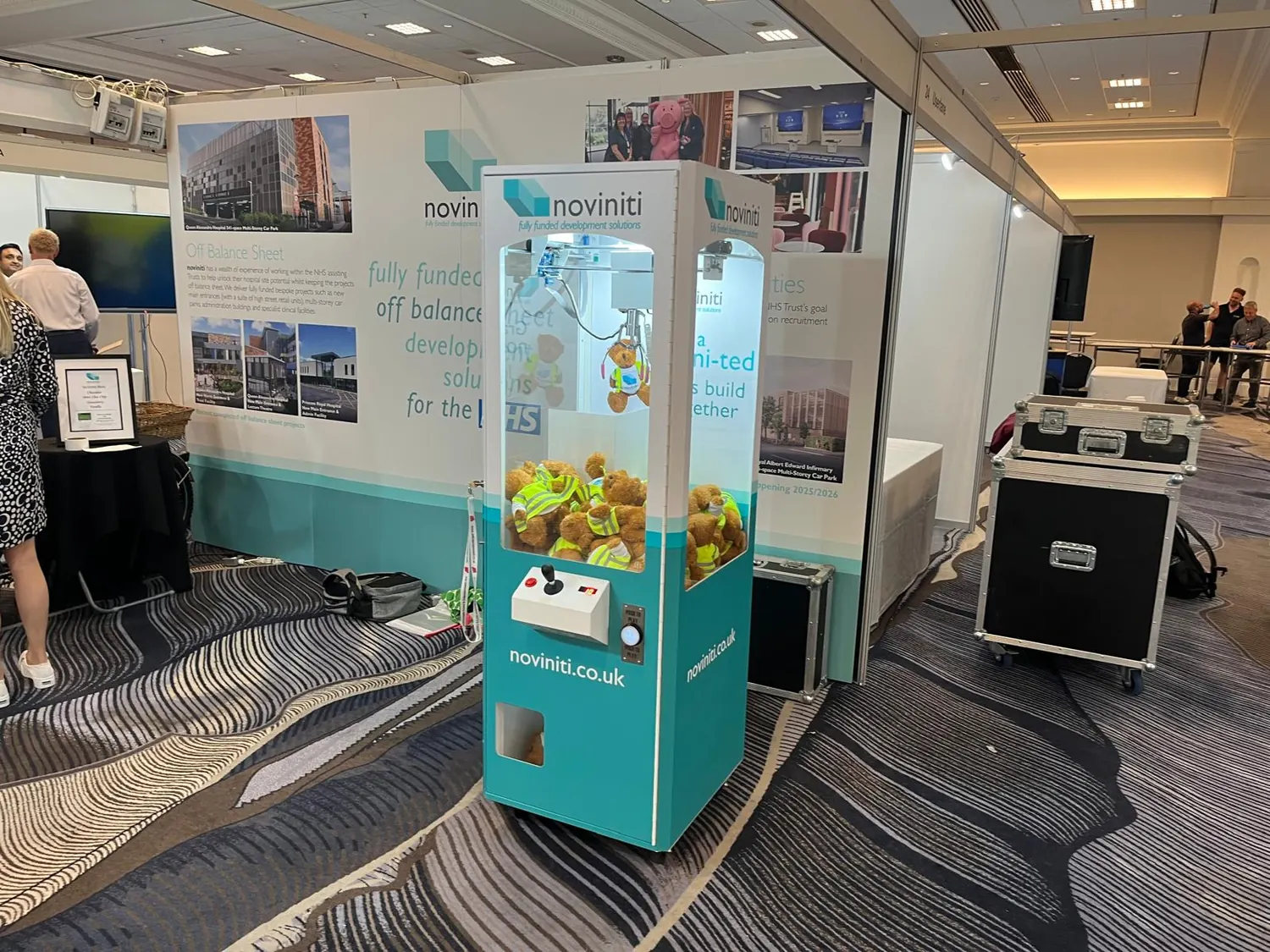 Branded claw machine hire for an event in Liverpool